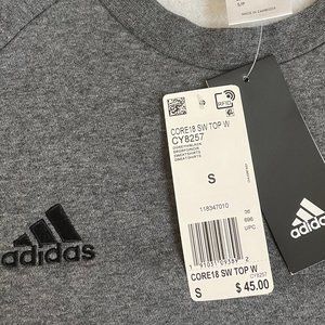 NWT Adidas Core 18 Gray sweatshirt small soft cute athleasure